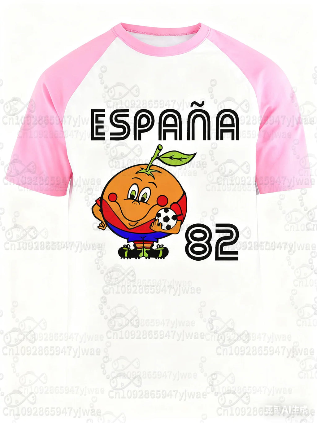 Spain 82 Naranjito Football Sports T Shirt For Men Women Unisex O-Neck T-Shirts Retro Commemorative Football Jersey men T-Shirt