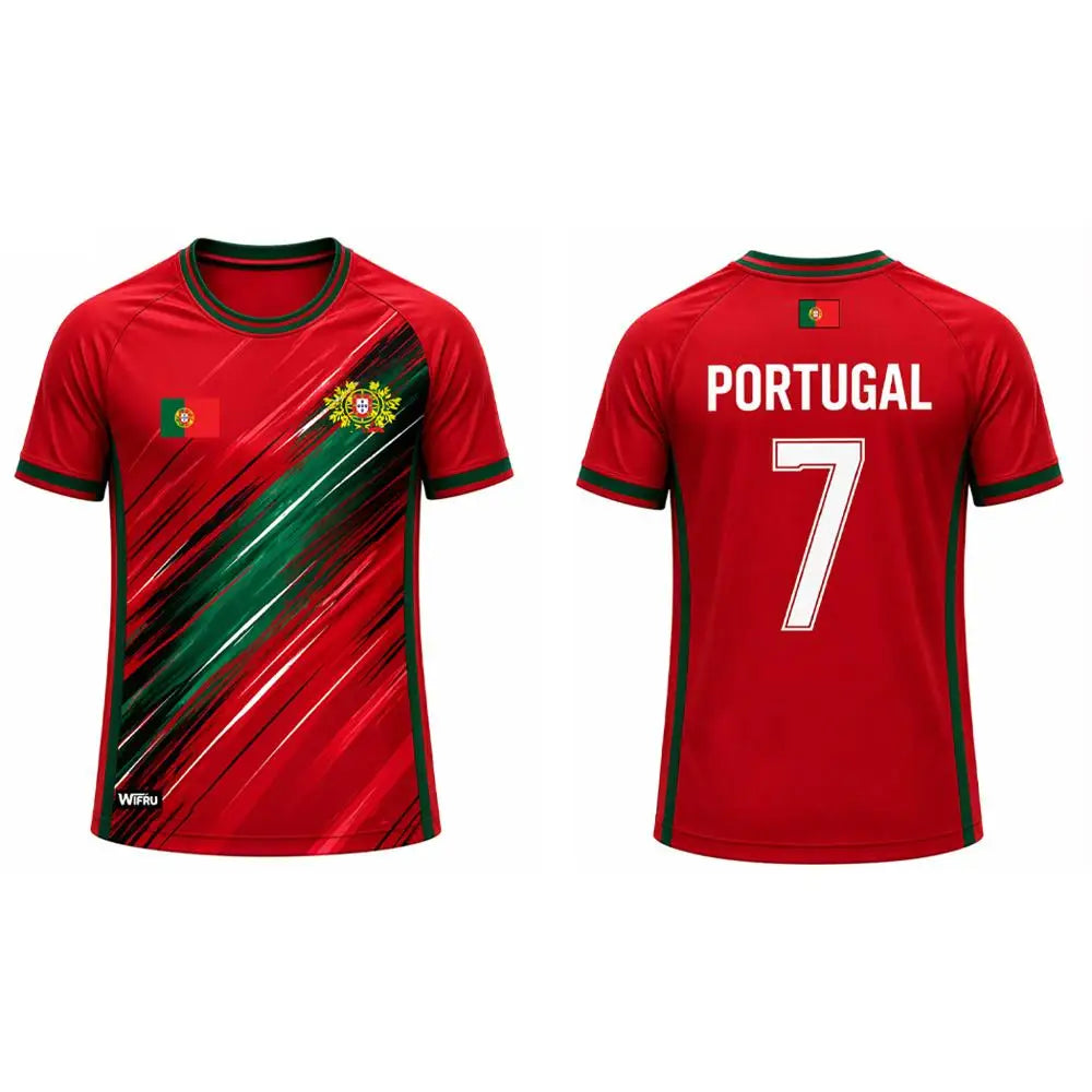 Portugal Flag Print Men's Football Jersey 2026 Breathable Quick-drying Sports T-shirt Unisex Summer Casual Fan Gift Tops