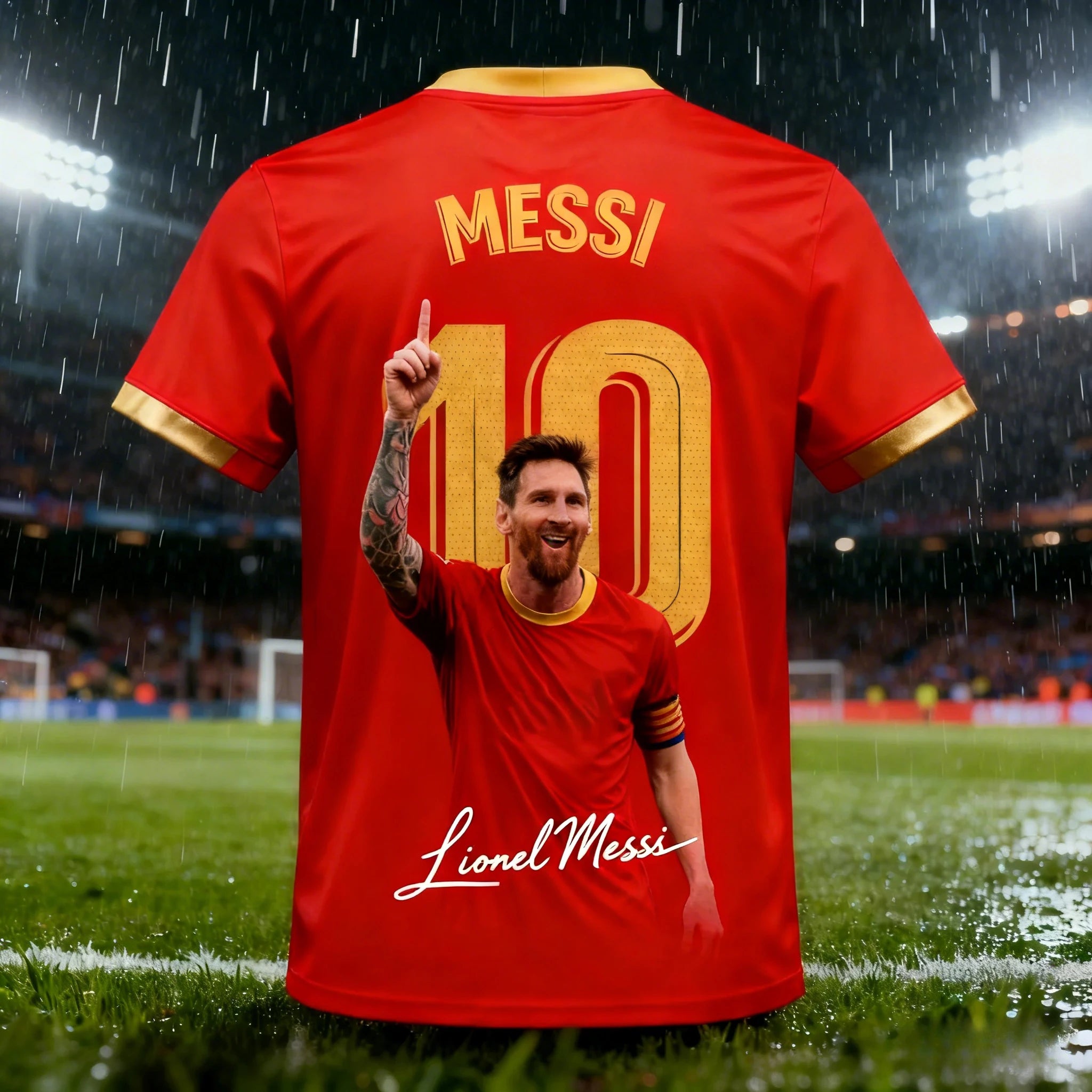 Messi #10 AI Design Men's Football Jersey Summer Adult T-Shirt Outdoor Daily Sport Shirt Quick-Dry Breathable Top