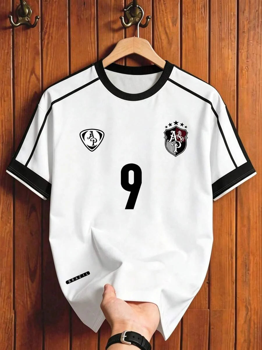 Kids Brazil Football T-Shirt Soccer Jersey Stripe & Retro Print Breathable Quick Dry Training Tee Fan Sport Top Men Women