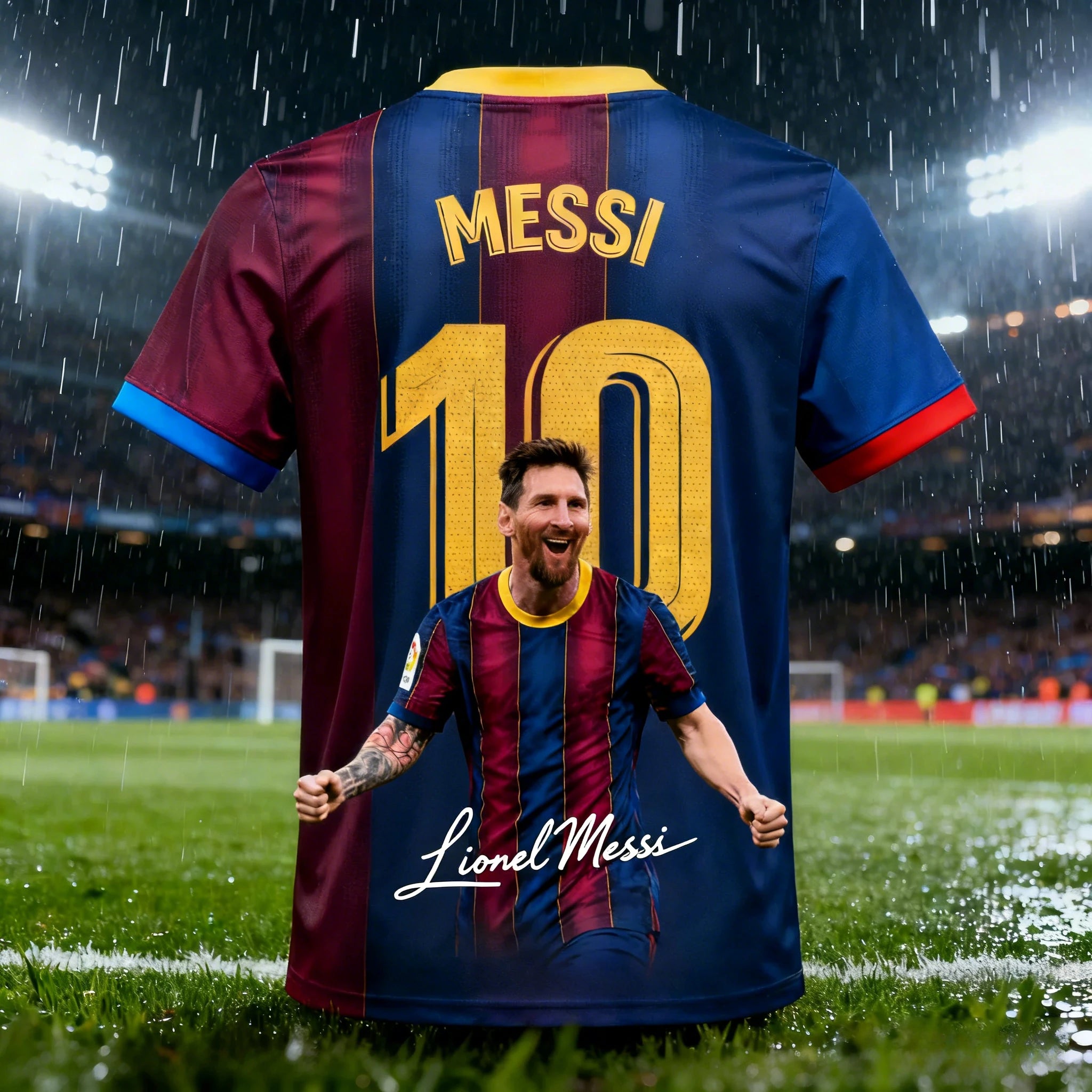 Messi #10 AI Design Men's Football Jersey Summer Adult T-Shirt Outdoor Daily Sport Shirt Quick-Dry Breathable Top