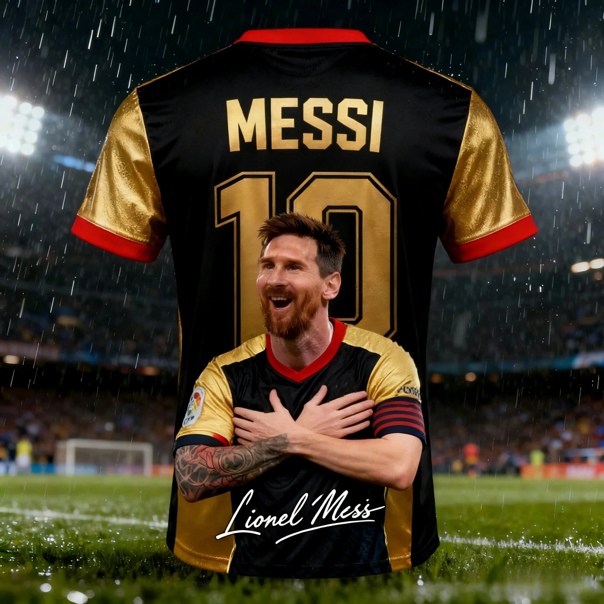 Messi #10 AI Design Men's Football Jersey Summer Adult T-Shirt Outdoor Daily Sport Shirt Quick-Dry Breathable Top