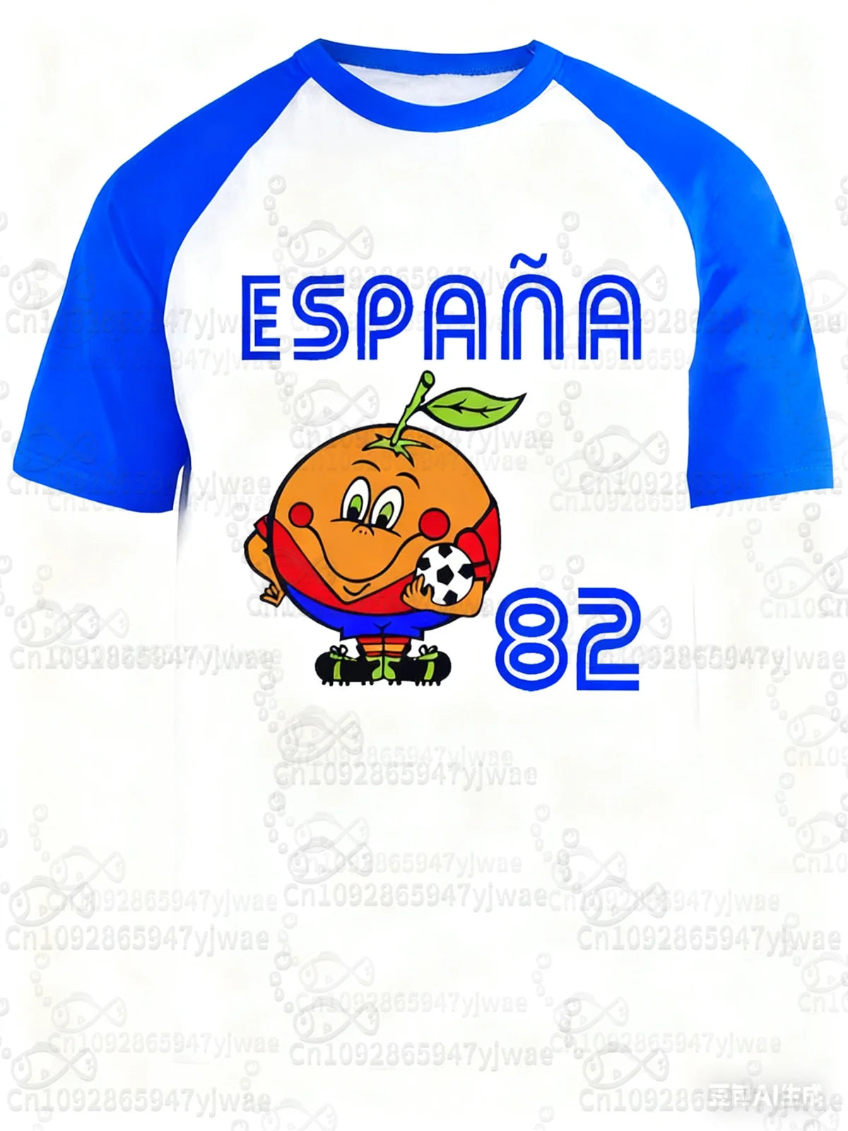 Spain 82 Naranjito Football Sports T Shirt For Men Women Unisex O-Neck T-Shirts Retro Commemorative Football Jersey men T-Shirt