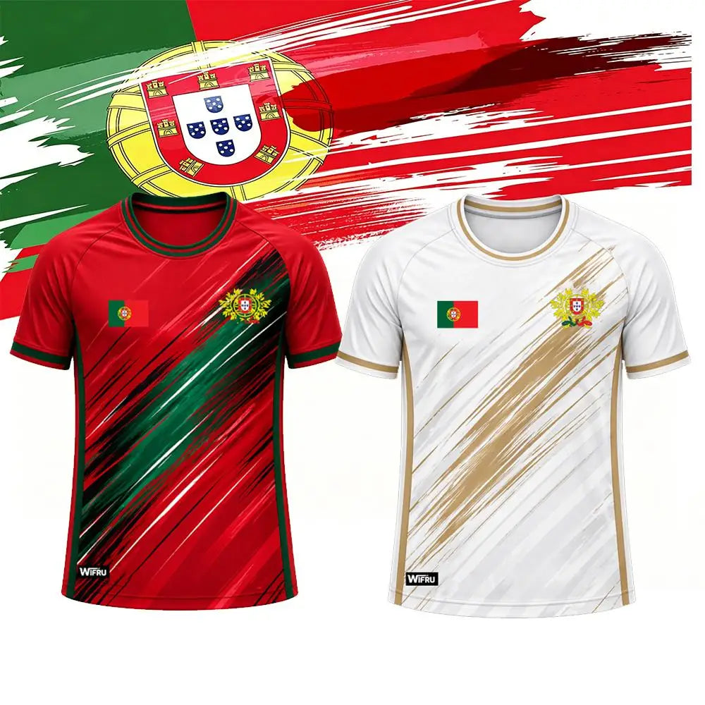 Portugal Flag Print Men's Football Jersey 2026 Breathable Quick-drying Sports T-shirt Unisex Summer Casual Fan Gift Tops