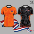 Netherlands Flag Print Football Jersey Outdoor Casual Breathable Short Sleeve Tops Summer Men Gym Sports Training Soccer T-shirt