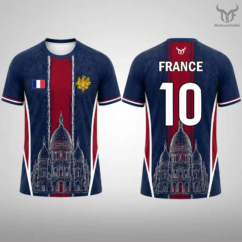 New France Flag Printed T-shirt Men Breathable And Quick-drying Soccer Jersey Unisex Casual Sports Training Short-sleeved Top