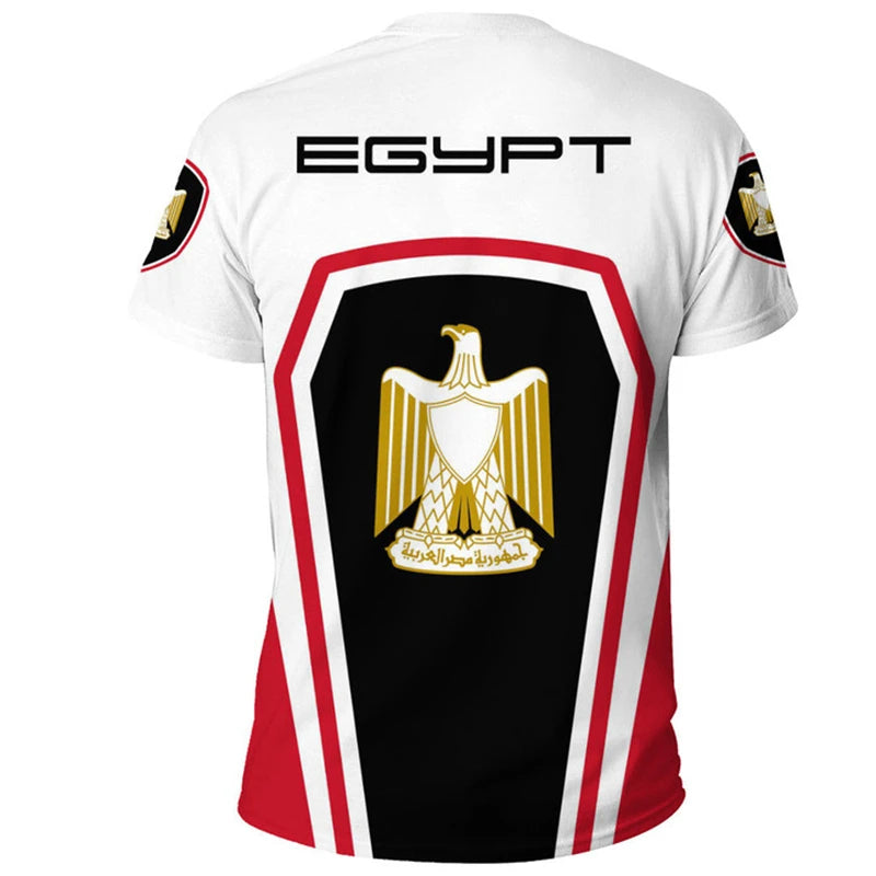 Egypt Flag Men's T-shirt 3D Printed Egyptian EG National Emblem Tops Short Sleeve O-Neck Oversized Sports Tee Shirts Clothing