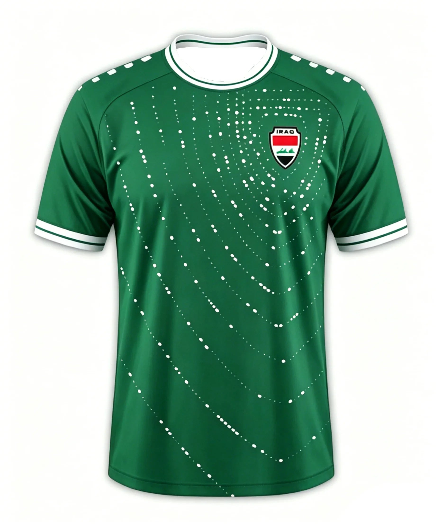 2026 Iraq Style Football Jersey Quick Dry Breathable Green White Fans Casual Outdoor Sports Streetwear T-shirt