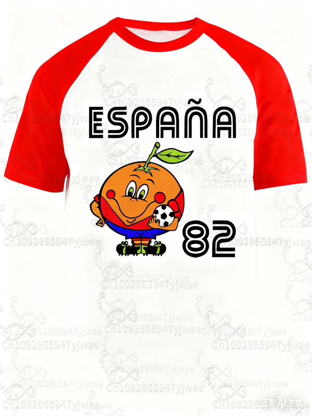 Spain 82 Naranjito Football Sports T Shirt For Men Women Unisex O-Neck T-Shirts Retro Commemorative Football Jersey men T-Shirt