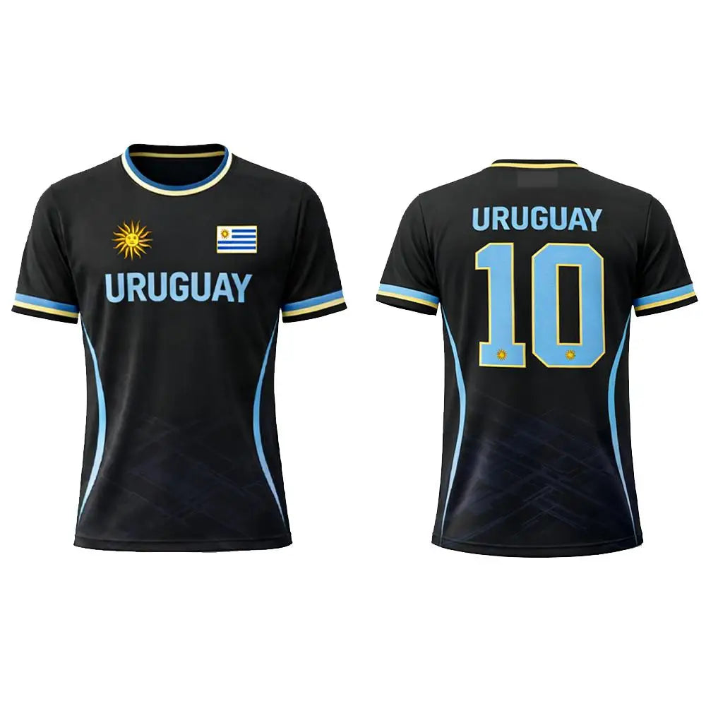 Uruguay Flag Print T-shirt 2026 Summer Soccer Training Uniform Men's And Women's Outdoor Breathable Quick-Drying Football Jersey