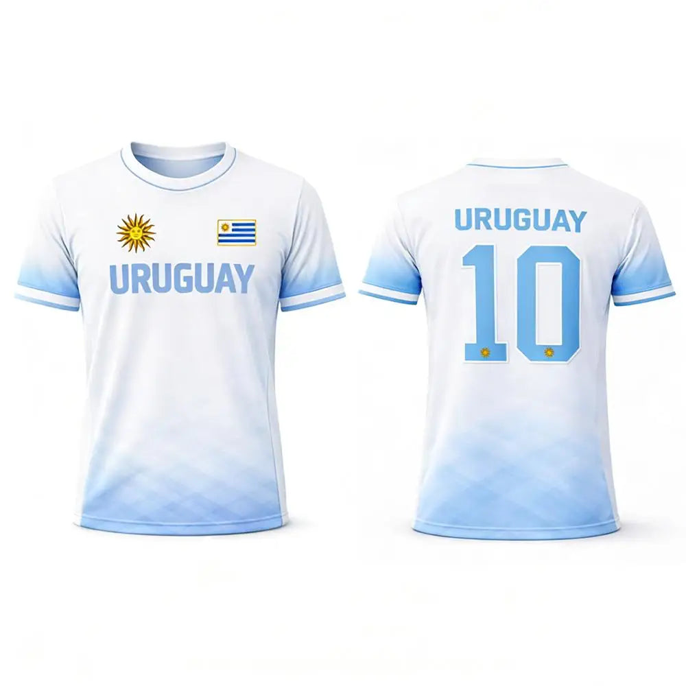Uruguay Flag Print T-shirt 2026 Summer Soccer Training Uniform Men's And Women's Outdoor Breathable Quick-Drying Football Jersey