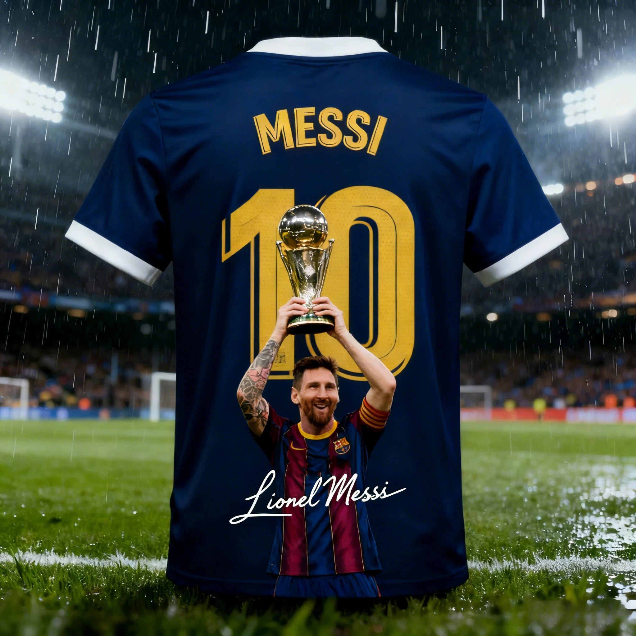 Messi #10 AI Design Men's Football Jersey Summer Adult T-Shirt Outdoor Daily Sport Shirt Quick-Dry Breathable Top