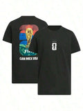 2026 World Cup Commemorative Short Sleeve T-Shirt, Front Logo, Back CAN MEX USA & Jules Rimet Design