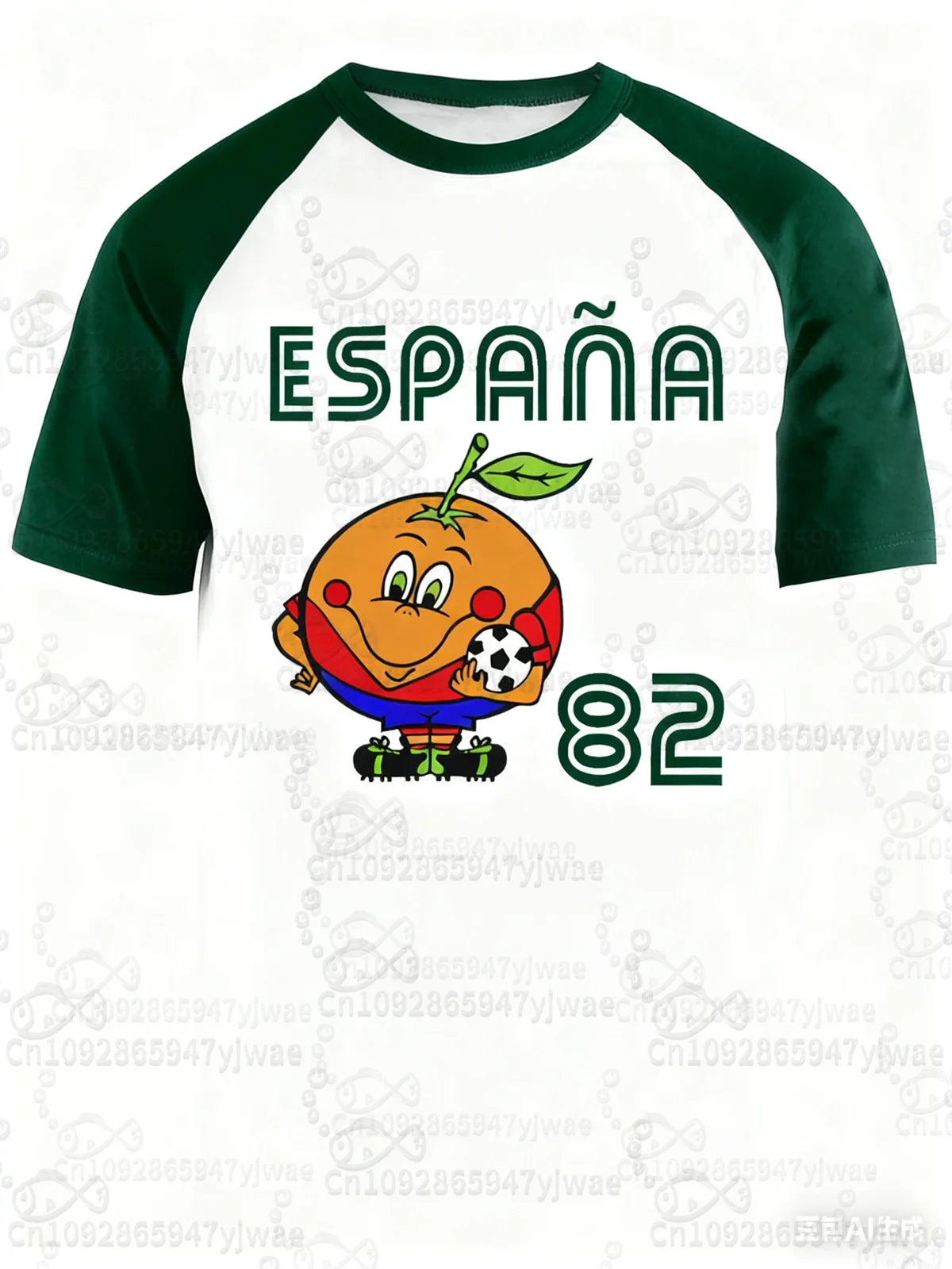 Spain 82 Naranjito Football Sports T Shirt For Men Women Unisex O-Neck T-Shirts Retro Commemorative Football Jersey men T-Shirt