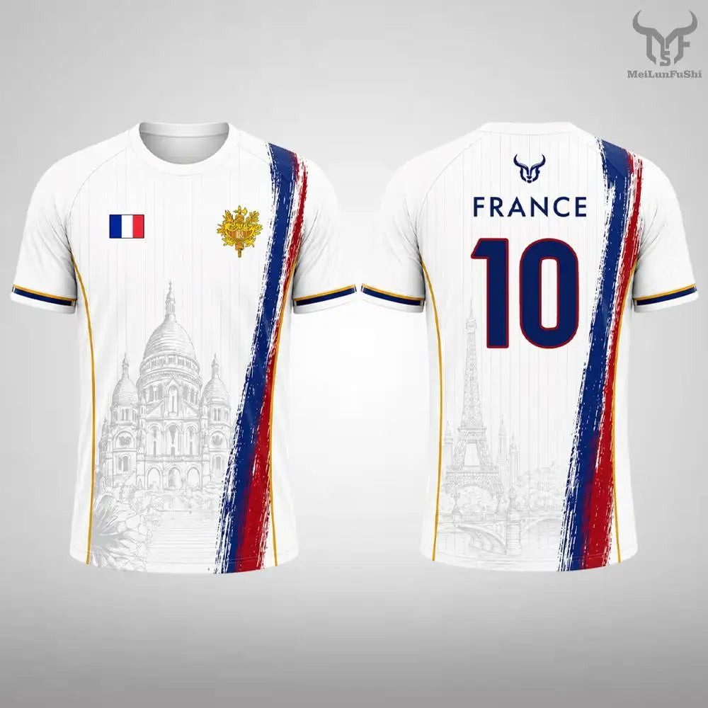 New France Flag Printed T-shirt Men Breathable And Quick-drying Soccer Jersey Unisex Casual Sports Training Short-sleeved Top