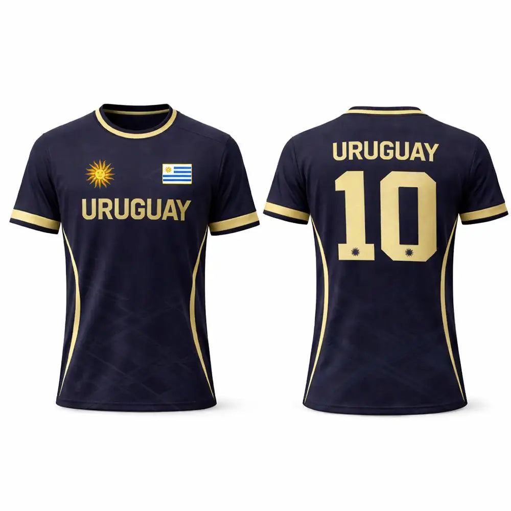Uruguay Flag Print T-shirt 2026 Summer Soccer Training Uniform Men's And Women's Outdoor Breathable Quick-Drying Football Jersey