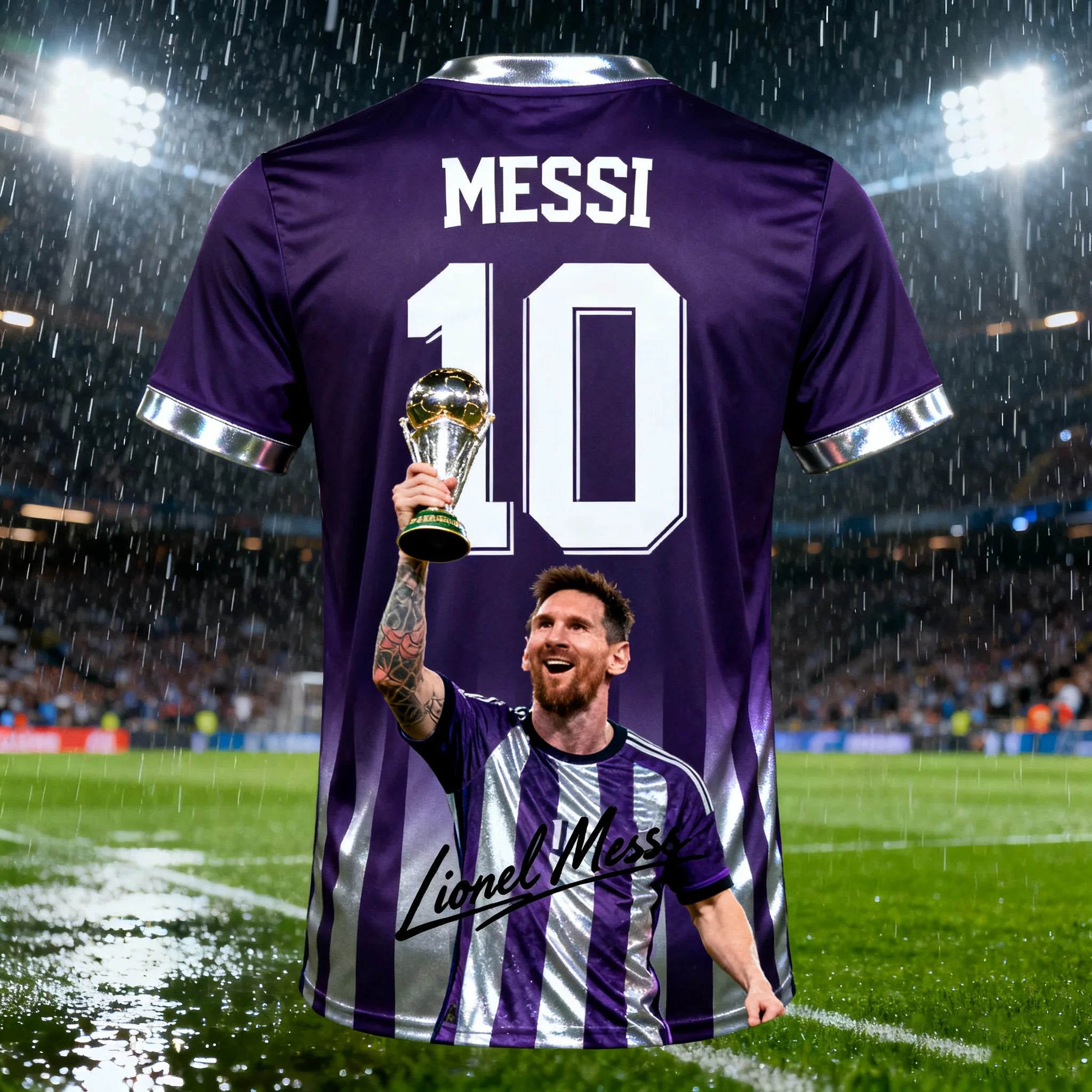 Messi #10 AI Design Men's Football Jersey Summer Adult T-Shirt Outdoor Daily Sport Shirt Quick-Dry Breathable Top
